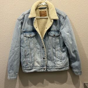 Levi’s Sherpa Lined Light Blue Denim Jacket